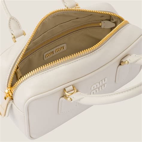 Chalk White Arcadie Leather Bag 